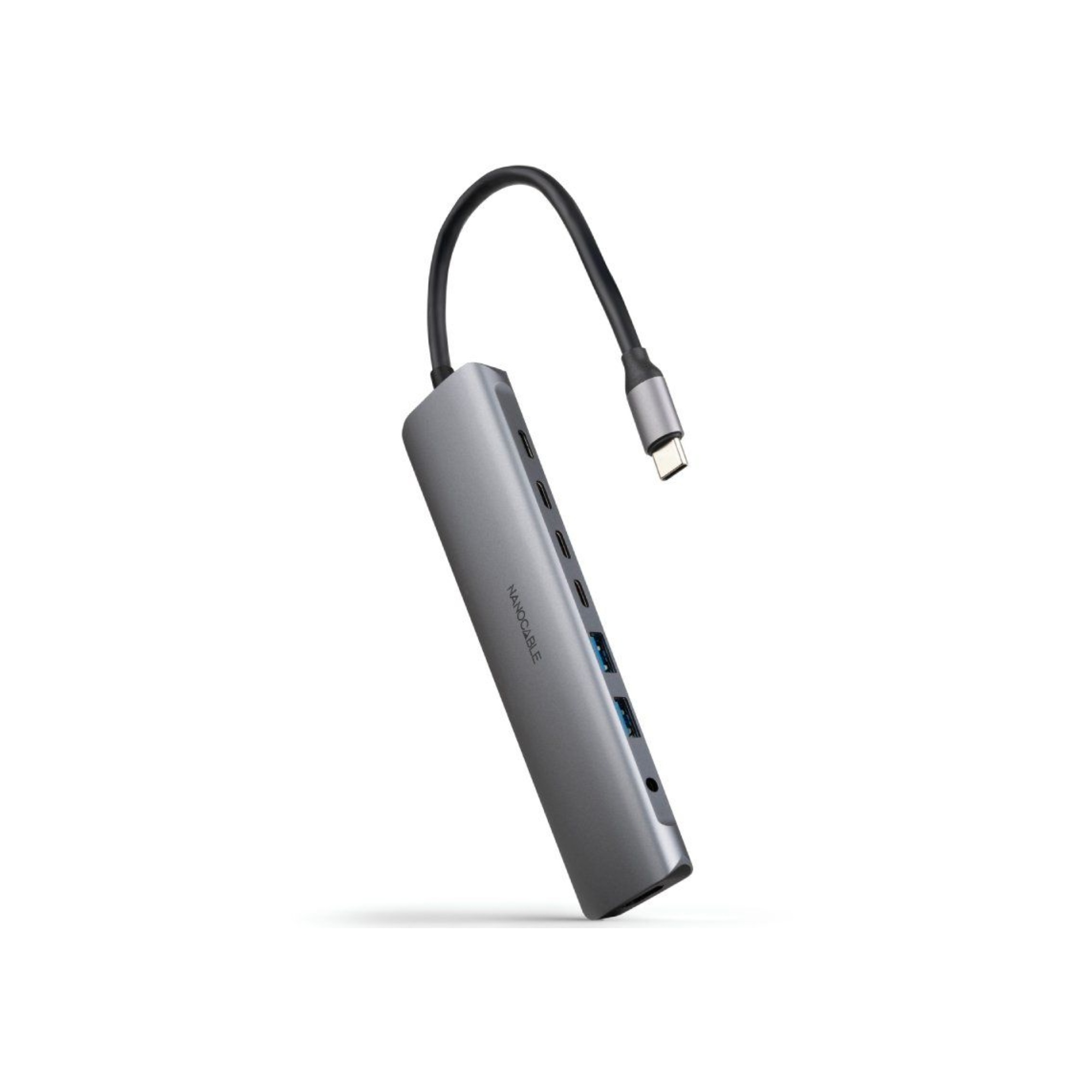 Nanocable Hub 8en1 USB-A+USB-C+HDMI+USB-C PD+Jack